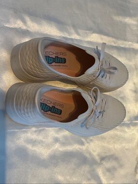 Skechers Slip-On Knit Sneakers in White